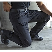 ieftine Pantaloni Cargo-Bărbați Παντελόνι πεζοπορίας Pantaloni de lucru Pantaloni de marfă tactici Militar Vară Primăvară În aer liber Ripstop Rezistent la Vânt Uscare rapidă Multi buzunar Pantaloni Talie elastică Buzunar
