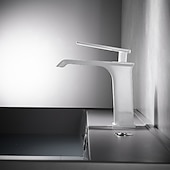 cheap Bathroom Sink Faucets-Bathroom Sink Faucet - Waterfall Electroplated / Painted Finishes Centerset Single Handle One HoleBath Taps