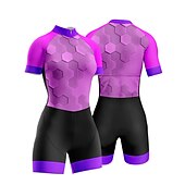 halpa Naisten triathlon-vaatteet-Naisten Triathlon Tri -puku Lyhythihainen triatlon Hopea Tumman harmaa Metsän vihreä Kuvitettu Pyörä Lycra Urheilu Kuvitettu Vaatetus
