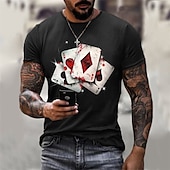 abordables T-shirts 3D-Homme 3D Poker T shirt Manche Courte T-shirt 3D effet Col Rond Chemise Rétro Vintage Design Décontractées Soirée du quotidien A B C Vêtement Tenue Grande Taille S M L XL XXL 3XL 4XL
