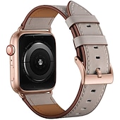 cheap Apple Watch Bands-Compatible with Apple Watch band 38mm 40mm 41mm 42mm 44mm 45mm 49mm Metal Clasp Luxury Adjustable Genuine Leather Strap Replacement Wristband for iwatch Ultra 2 Series 9 8 7 SE 6 5 4 3 2 1