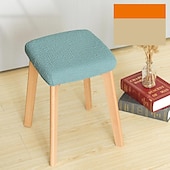 cheap Dining Chair Cover-Stretch Square Bar Stool Chair Covers Seat Slipcover for Dining Hotel Bar Elastic Grey Green Plain Solid Soft Durable Washable