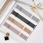 Χαμηλού Κόστους Ζώνες Apple Watch-Μιλανέζικη Πλέξη Συμβατό με Ζάντα ρολογιού Apple Watch 38mm 40mm 41mm 42mm 44mm 45mm 49mm Γυναικεία Μαγνητικό κούμπωμα Ρυθμιζόμενο Ανοξείδωτο Ατσάλι Ανταλλακτικό λουράκι ρολογιού για iwatch Series