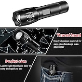 billige Campinglys-led taktisk lommelykt t6 superlys bærbar lommelykt i aluminiumslegering usb oppladbar utendørs camping taktisk blitslys