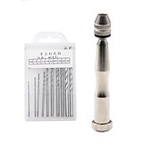 levne sada vrtáků-mini hliníková ruční vrtačka 10ks micro hss spirálové vrtáky na šperky hodinky hobby ruční nářadí kutilské ruční frézovací nástroj 0,8-3mm