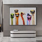 economico Quadri di animali-mintura fatto a mano struzzo aniamls pittura a olio su tela decorazione della parete di arte moderna immagine astratta per la decorazione domestica arrotolato senza cornice pittura non allungata