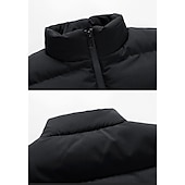 お買い得  ジレ-男性用 パファーベスト フォーマル レギュラー カジュアル 保温 高通気性 冬 秋 純色 ブルー ブラック ルビーレッド パファージャケット