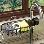 cheap Kitchen Storage-Kitchen Storage Rack Faucet Rack Black Gold Household Sink Dishwashing Sponge Rag Drain Water Hanging Basket Sink