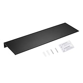 abordables Estantes para baño-estante de baño estante de almacenamiento de baño autoadhesivo 30-50cm espacio moderno organizador de baño de aluminio a prueba de herrumbre estante de pared (negro/blanco)