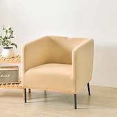billiga Fåtöljskydd och armlöst stoltäckning-stretch fyrkantiga badkar stol vinröd slipcover sofföverdrag möbelskydd hög stretch 1 stycke soffa stolsöverdrag för vardagsrum slitstarkt spandex tyg icke glidtvättbar