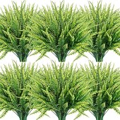 economico Piante e Fiori Artificiali-Felci artificiali per la casa all&#039;aperto 5 pezzi piante artificiali da esterno felce finta felce finta Boston verde pianta in plastica resistente ai raggi UV decorazione di nozze