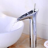 رخيصةأون كلاسيكي-صنبور بالوعة الحمام النحاسي العتيق ، صنابير الحمام ذات الفتحة الواحدة بمقبض واحد مع مفتاح ساخن وبارد وصمام سيراميك