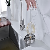 halpa Keittiöhanat-ruostumattomasta teräksestä valmistettu lasihuuhtelu pesualtaaseen, lasipullon kupin pesuaine pesualtaan kuppihuuhtelulaitteeseen Puhdista pesualtaan kiinnitystarvikkeet tuttipullolle, baariviinilasille ja muille kupeille