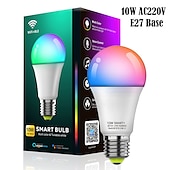baratos Luzes inteligentes-6pcs 4pcs 2pcs10w wifi lâmpada led inteligente funciona com alexa e google regulável a19 a60 e26 e27 rgbcct mudança de cor sem necessidade de hub