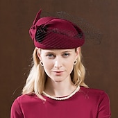 ieftine Pălării Party-Palarie Lână Net Nuntă Kentucky Derby Cursă de cai Ziua Doamnelor Cupa Melbourne Elegant Epocă klasické Cu Funde Net Diadema Articole Pentru Cap