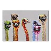 economico Quadri di animali-mintura fatto a mano struzzo aniamls pittura a olio su tela decorazione della parete di arte moderna immagine astratta per la decorazione domestica arrotolato senza cornice pittura non allungata