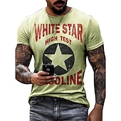 ieftine Tricouri vintage-Bărbați Grafic Αστέρι Scrisă Tricou Manșon scurt Tricou Tipărire 3D Stil Nautic Cămașă Modă De Bază Clasic Stradă Casual Zilnic Galben Albastru piscină Trifoi Vară Îmbrăcăminte S M L XL 2XL 3XL 4XL