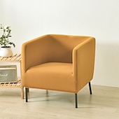 billiga Fåtöljskydd och armlöst stoltäckning-stretch fyrkantiga badkar stol vinröd slipcover sofföverdrag möbelskydd hög stretch 1 stycke soffa stolsöverdrag för vardagsrum slitstarkt spandex tyg icke glidtvättbar