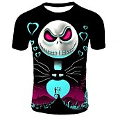 levne 3D vize a geometrie chlapce-Unisex Chlapecké Dívčí 3D Lebky Tričko Krátký rukáv 3D tisk Léto Jaro Módní Chladný Děti 3-12 let Venkovní Denní Běžný
