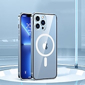 رخيصةأون جرابات آيفون-حافظة هاتف لجهاز iPhone 16 iPhone 15 Pro Max Plus iPhone 14 13 12 Pro Max Mini مع دعم Magsafe شحن لاسلكي مضاد للصدمات معدني