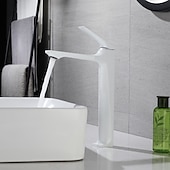 economico Rubinetti per lavandino bagno-rubinetto del lavandino del bagno, rubinetti da bagno monoforo monocomando in ottone stereoscopico con interruttore caldo e freddo
