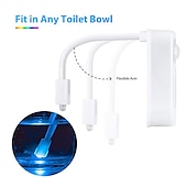 abordables Lumières de toilettes-Veilleuse de toilette pir capteur de mouvement lumières de toilette led lampe de nuit de salle de bain 16/8 couleurs éclairage de cuvette de toilette pour salle de bain salle de bain