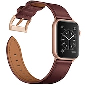 cheap Apple Watch Bands-Compatible with Apple Watch band 38mm 40mm 41mm 42mm 44mm 45mm 49mm Metal Clasp Luxury Adjustable Genuine Leather Strap Replacement Wristband for iwatch Ultra 2 Series 9 8 7 SE 6 5 4 3 2 1