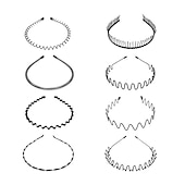 cheap Hair Styling Accessories-6PCS Metal Hair Bands Spring Wavy Hair Hoop Unisex Black Wavy Headband Slicked Back Headband Non Slip Sports Hairband for Women Men