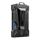 cheap Card Holders &amp; Cases-Wallet For Men - Slim Aluminum Metal Money Clip with 1 Clear window ID Badge Holder, RFID Blocking, Holds up 15 Cards with Cash Clip. Ultra-Thin Minimalist Wallet