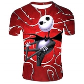 levne 3D vize a geometrie chlapce-Unisex Chlapecké Dívčí 3D Lebky Tričko Krátký rukáv 3D tisk Léto Jaro Módní Chladný Děti 3-12 let Venkovní Denní Běžný