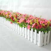 preiswerte Künstliche Pflanzen &amp; Blumen-Künstliche Blumenpflanzen – gemischte Farbgänseblümchen im Lattenzauntopf für Innenbüro, Hochzeit, Heimdekoration, künstliche Blumen für Hochzeit, Bogen, Garten, Wand, Heimparty, Hotel, Büro,