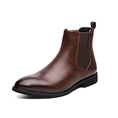 billiga Chelsea stövlar-chelsea boots i svart konstläder för män - perfekta för affärsmöten, formella evenemang och kvällskläder