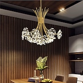 voordelige Kroonluchters-13/19 gehoord moderne vuurwerk kroonluchter g4 lamp cap crystal paardebloem art kroonluchter plafondlamp in woonkamer slaapkamer en eetkamer