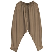 billiga Retro-Herr Långbyxor Sommarbyxor Joggarbyxor Baggy Harem Byxor Boho byxor Snörning Elastisk midja Mönster Slät Komfort Andningsfunktion Ledigt Dagligen Streetwear Sport Mode Svart Vit Microelastisk