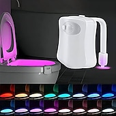 economico Luci del bagno-Luce Notturna Per WC Con Sensore Di Movimento Pir Lampada Da Notte A Led Per Bagno 16/8 Colori Illuminazione Della Tazza Del Water Per Il Bagno Del Bagno