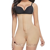 baratos Vestuário modelador-Shapewear para mulheres controle de barriga modelador de corpo levantador de bunda coxa mais magro faja plus size com virilha com zíper