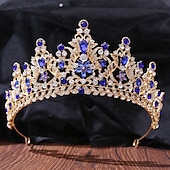 billige Tiaraer og Krone-Krone Tiara Hodebånd Rhinestone Legering Bryllup Fest  Kveld Retro Sjømat Med Krystall  Rhinestone Delt Felles Hodeplagg Hodeplagg kjoler å imponere