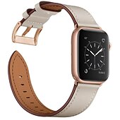 cheap Apple Watch Bands-Compatible with Apple Watch band 38mm 40mm 41mm 42mm 44mm 45mm 49mm Metal Clasp Luxury Adjustable Genuine Leather Strap Replacement Wristband for iwatch Ultra 2 Series 9 8 7 SE 6 5 4 3 2 1