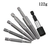 cheap Drill Bit Set-6pc Broken Wire Extractor Screw Extractor Hexagonal Handle Extractor Tool Broken Head Screw To Take Out Broken Wire
