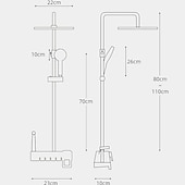 abordables Grifos de ducha-sistema de ducha juego de grifería montado en la pared, cabezal de ducha de lluvia de 9 pulgadas ducha de mano rociador de mano con soporte acabados electrochapados/pintados montaje interior válvula de cerámica ducha de baño