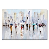 Handmade Hand Painted Oil Painting Wall Art Rainy Lovers Home Decoration Decor Rolled Canvas No Frame Unstretched 10