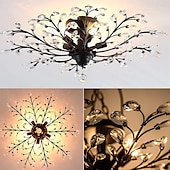 cheap Chandeliers-Crystal Chandelier Retro 4 Heard 8 Heard Chandeliers K9 Transparent Crystal Chandelier Ceiling Lamp Living Room Bedroom Dining Room Porch Corridor