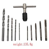 cheap Drill Bit Set-11PCS Tap Wrench Handle Ratchet M3-M6 Machine Screw Thread Metric Plug Tap Drill Set Hand Tools Hand Tap