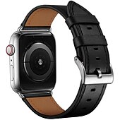 cheap Apple Watch Bands-Compatible with Apple Watch band 38mm 40mm 41mm 42mm 44mm 45mm 49mm Metal Clasp Luxury Adjustable Genuine Leather Strap Replacement Wristband for iwatch Ultra 2 Series 9 8 7 SE 6 5 4 3 2 1