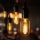 ieftine Becuri Incandescente-8 buc t45 vintage edison bec incandescent 40 W reglabil filament tubular antic alb cald e26/e27 lampă chihlimbar pentru corpuri de iluminat decorative ac220v ac110v