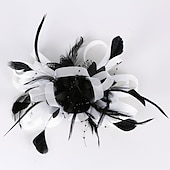 cheap Fascinators-Fascinators Headwear Headpiece Tulle Feathers Formal Business / Ceremony / Fall Wedding Kentucky Horse Race Ladies Day Vintage Elegant With Feather Bowknot Headpiece Headwear Race Day Dress