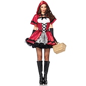 tanie Stroje damskie-Kostiumy filmowe i telewizyjne Czerwony Kapturek Halloween Sukienka Kostium Cosplay Strój karnawałowy Kostiumy filmowe i telewizyjne Cosplay Lolita Dla dorosłych Damskie Święta Halloween Bal maskowy