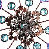 cheap Decorative Garden Stakes-Iron Art Windmill Garden Ground Inserted Pinwheel Outdoor Rotatory Colorful Peacock Tail Windmill Courtyard Windmill Garden Craft Ornament
