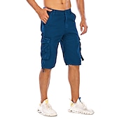 olcso Klasszikus-Férfi Rövidnadrágok Camo Shorts Planinarske kratke hlače Többzsebes Sima Álcázás Térdhossz Utcai sikk Fekete Katonai zöld Mikroelasztikus