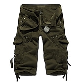 cheap Classic-Men&#039;s Cargo Shorts Hiking Shorts Leg Drawstring Multi Pocket Multiple Pockets Plain Breathable Outdoor Calf-Length Casual Daily Streetwear Stylish Black Wine Inelastic